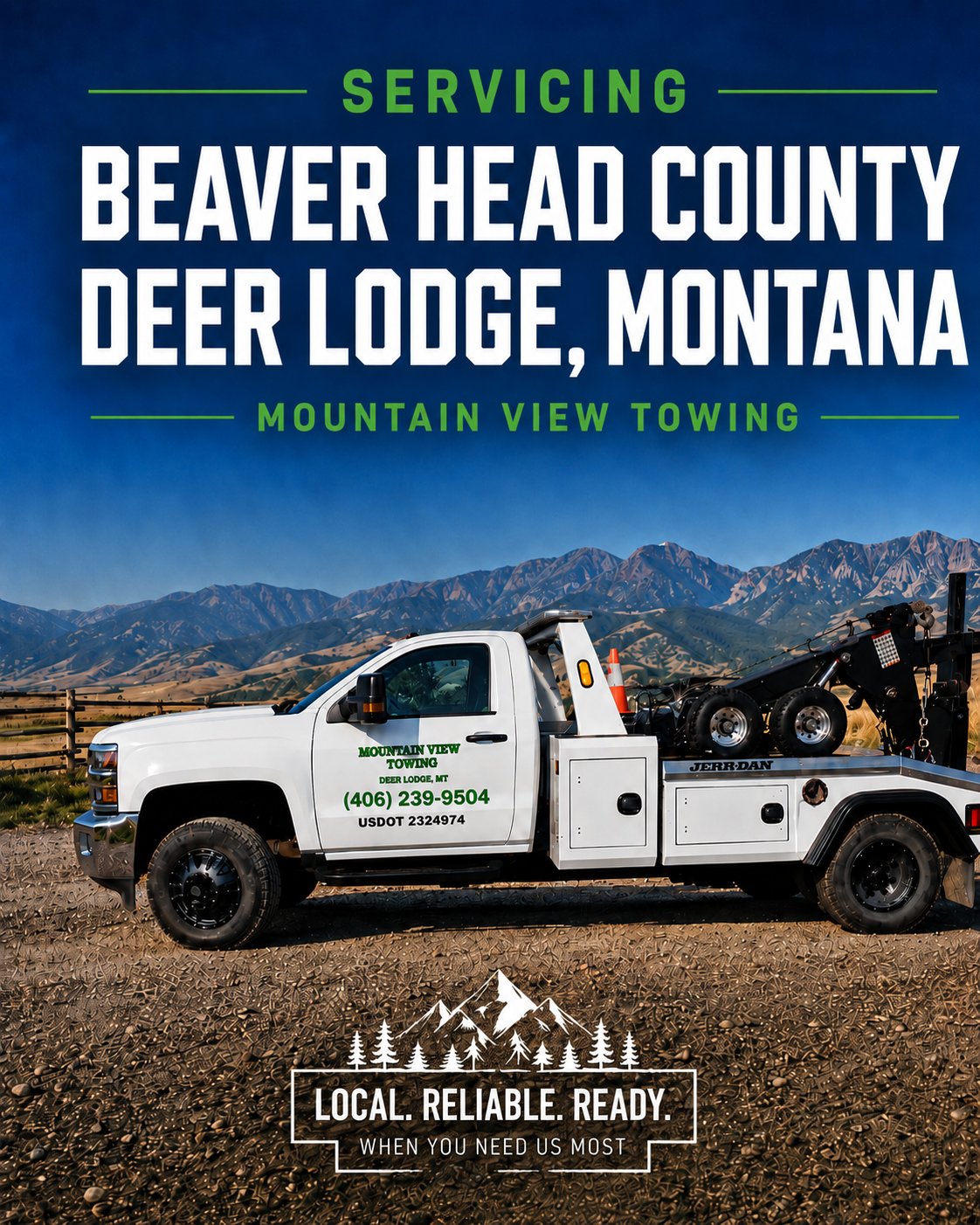 Mountain View Towing servicing the Garrison, Montana area near Deer Lodge